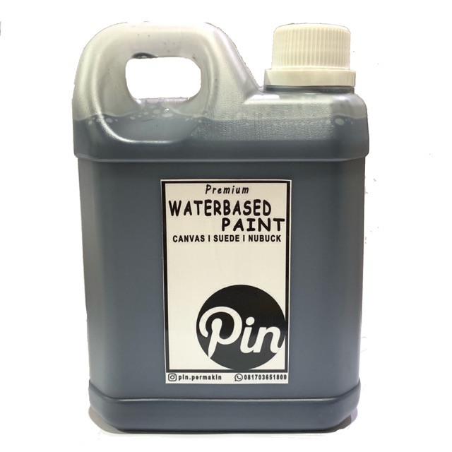 Pin Waterbased Paint 1 Liter Cat Untuk sepatu tas jaket Canvas Suede Nubuck Jeans