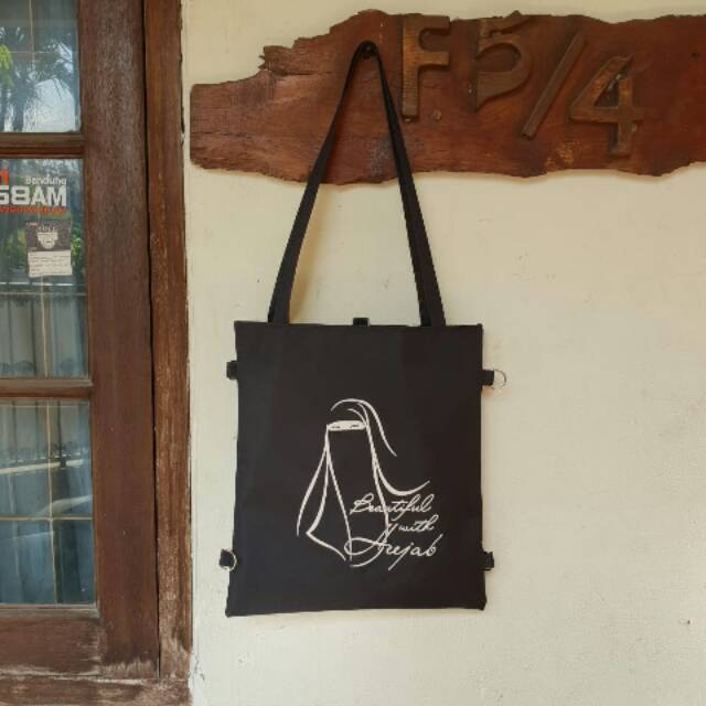 NAYLA_SHOP_BANDUNG - TAS TOTE BAG MUSLIMAH BERHIJRAH BAHAN KANVAS