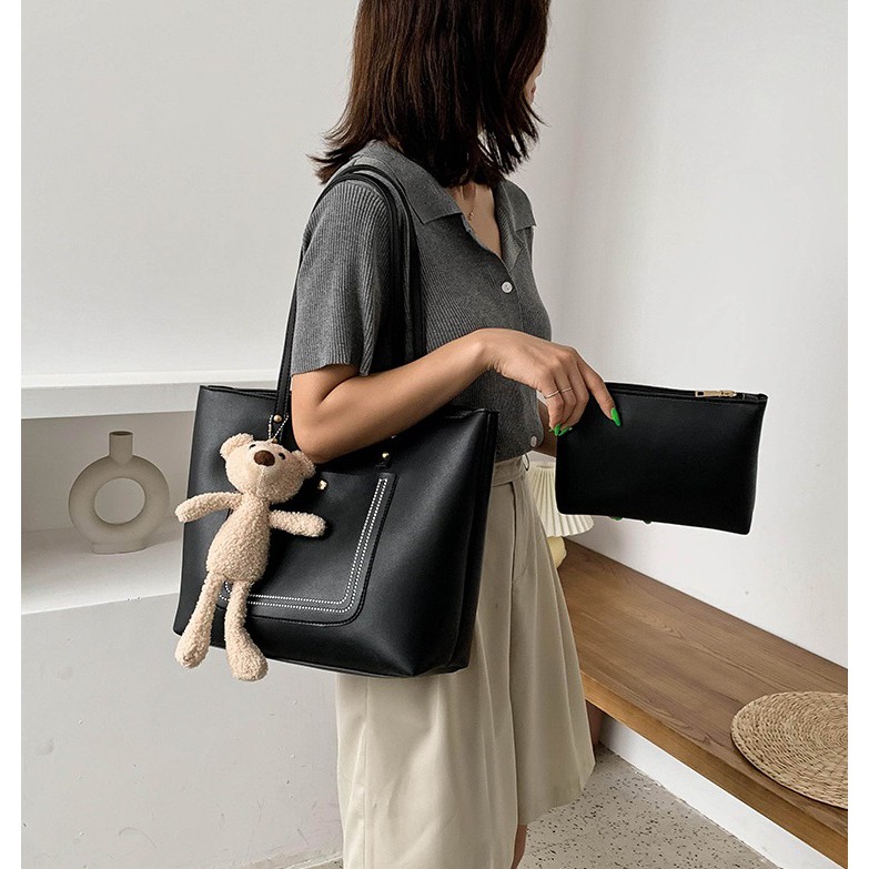 TASHAPPY GT1730 tas TOTE BAG 2IN1 free boneka wanita import model korea supplier tas import