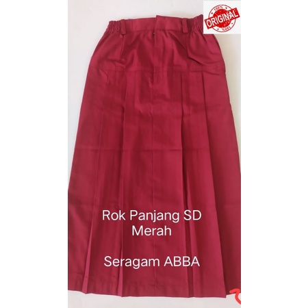 Rok SD Panjang Merah  ABBA ( NYAMAN DIPAKAI)