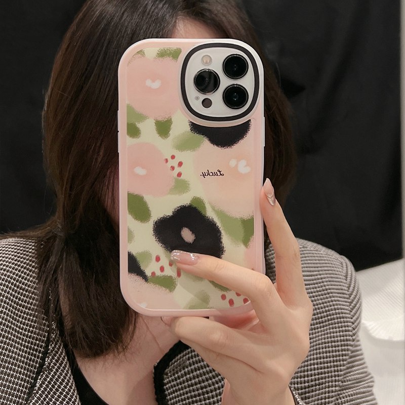 Soft Case Silikon Motif Lukisan Bunga Mata Besar Untuk IPhone 7 8 Plus X XR XS Max 11 Pro Max 12 13 Pro Max SE 2020