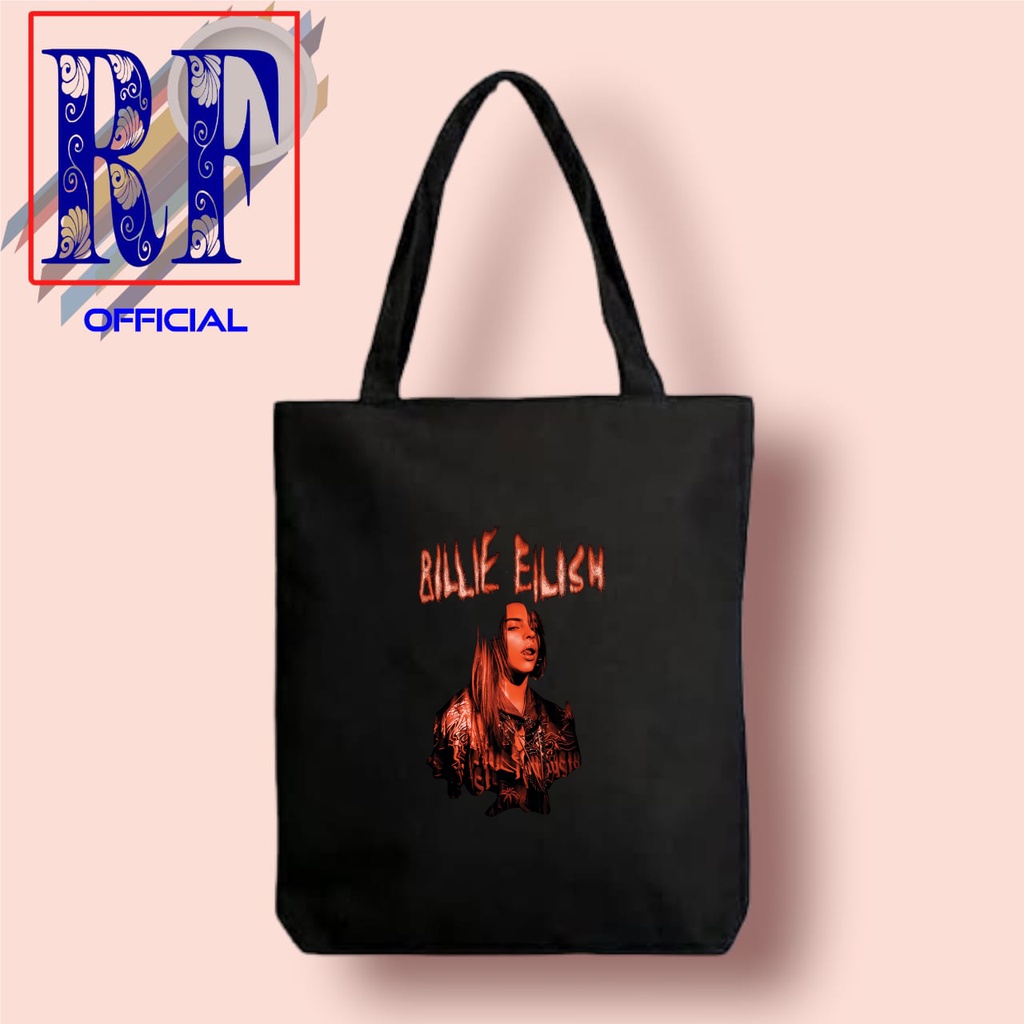 TOTE BAG MOTIF BILLIE EILISH / TOTEBAG RESLETING HITAM / TOTE BAG BAND METAL / TAS JINJING / TOTEBAG