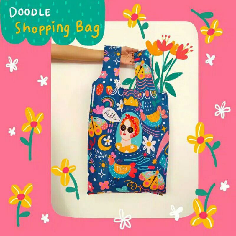 shopping bag doodle tibby