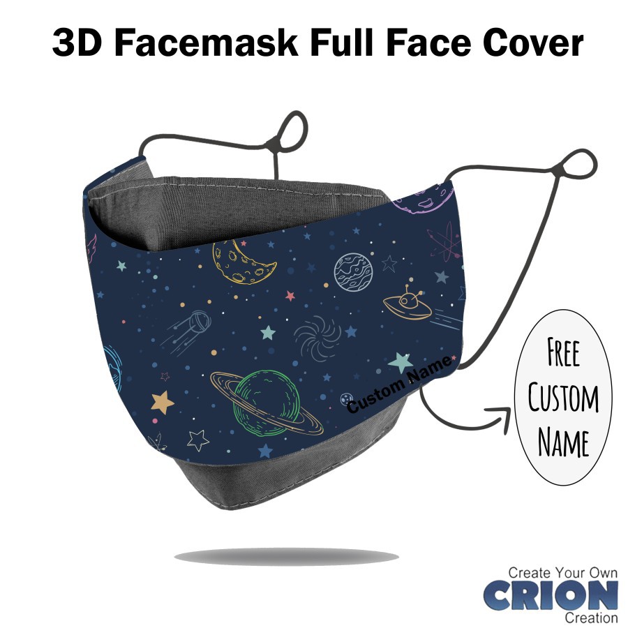 Crion - Masker 3d Full Face Cover Space astronaut seri - antibacterial