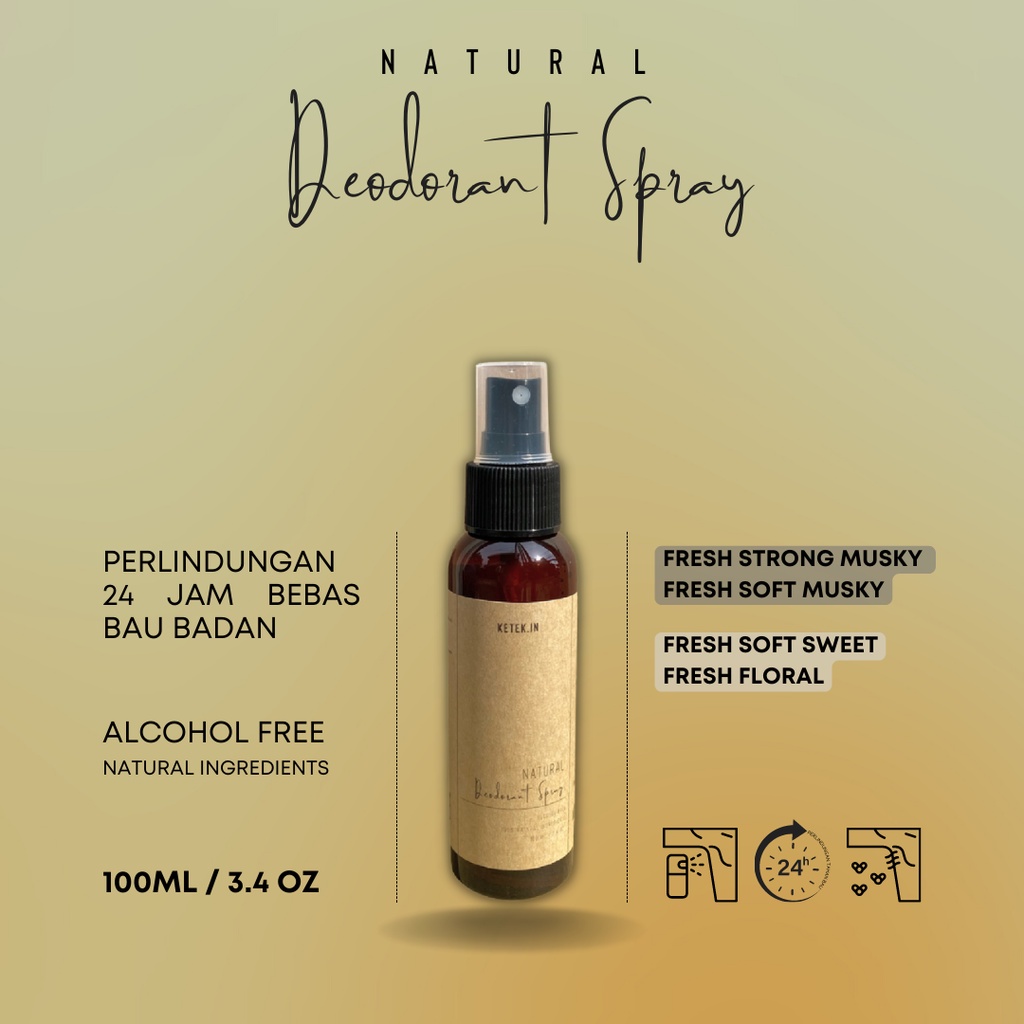 100ML / Natural Deodorant Spray 100ML / Penghilang Bau Ketiak Penghilang Bau Ketek Penghilang Bau Badan Penghilang Bau Kaki Deodorant Alami / Tawas Spray Deodorant Tawas