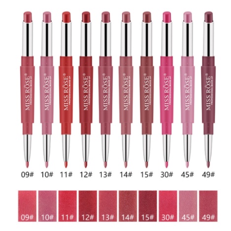 Miss Rose Lasting Long Multifunct Makeup Pencil Waterproof Pen Lipstick Lip Matte Liner