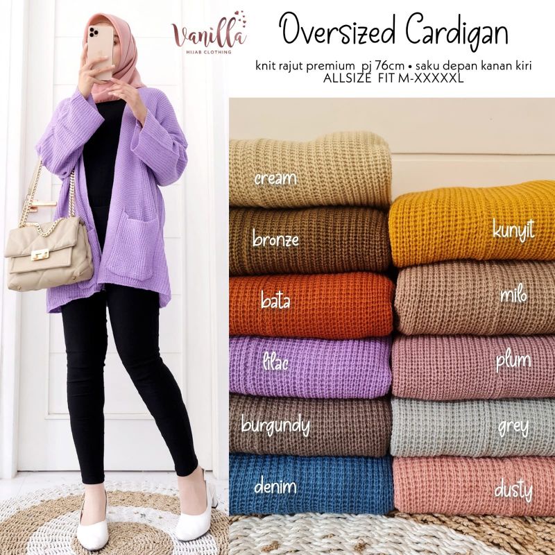 Soya Blazer Outer Cardigan Polos Lilac Kint Rajut Ld 140 Super Jumbo Fit XXXXXL By Vanila
