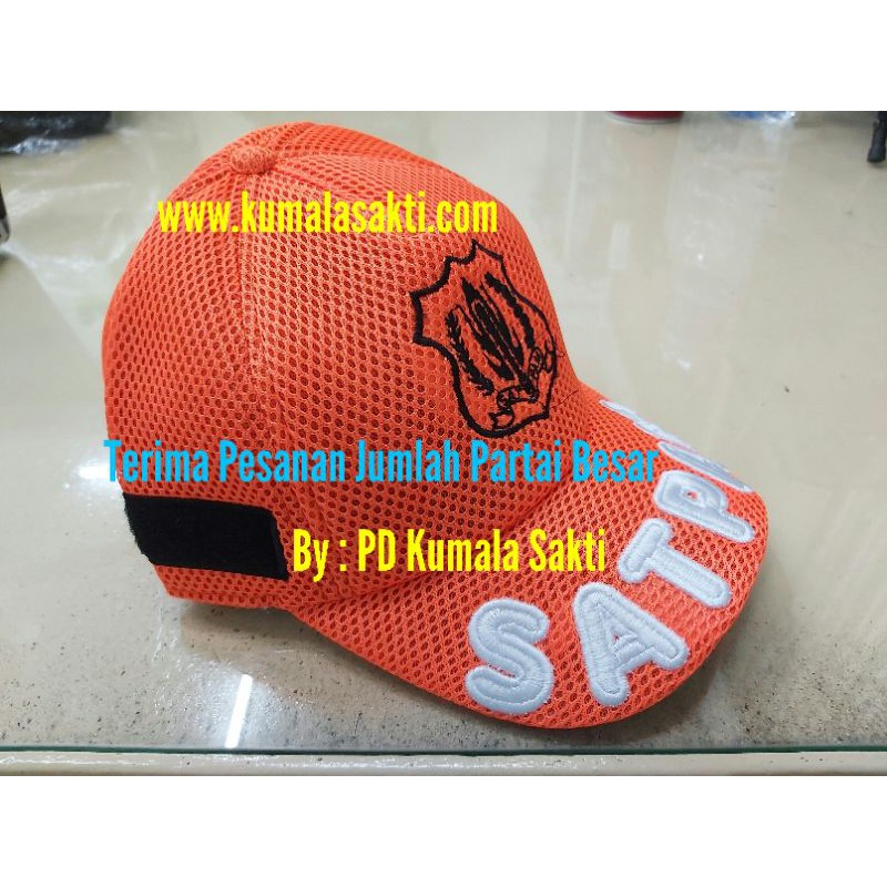 Topi Security Jaring Oren Commuter Kereta Api|Topi Jala Satpam|Kaos Satpam Coklat|Pangkat Satpam|Tas