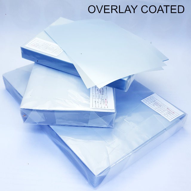

bahan id card overlay coated laminasi idcard press oven ukuran a3 dan a4 0,1mm & 0,06mm