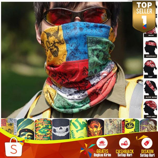 Masker Wajah Anti Polusi Slayer Penutup Wajah Tidak Mudah Robek Buff Bandana Perlengkapan Outdoor