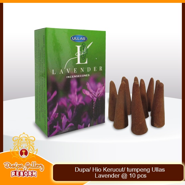 Dupa Hio Wangi Ullas Kerucut Cone Incense Lavender 10pcs