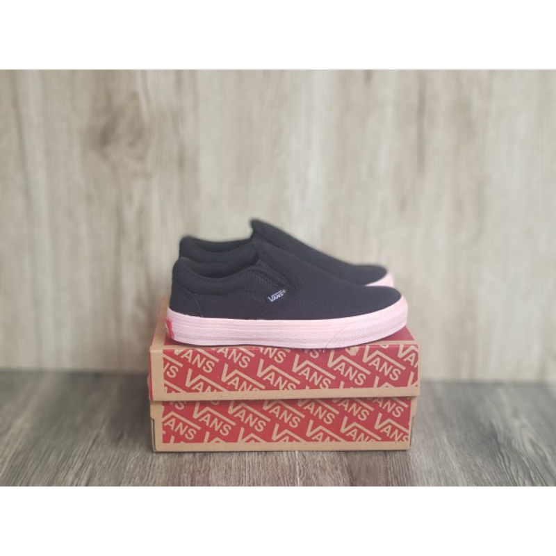 Sepatu Anak Vans Slip On Black Size 25 - 35 Premium Quality