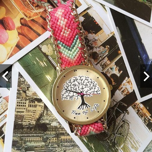 Jam Tangan Remaja & Wanita Tali Rajut Edge-Tree Of Life