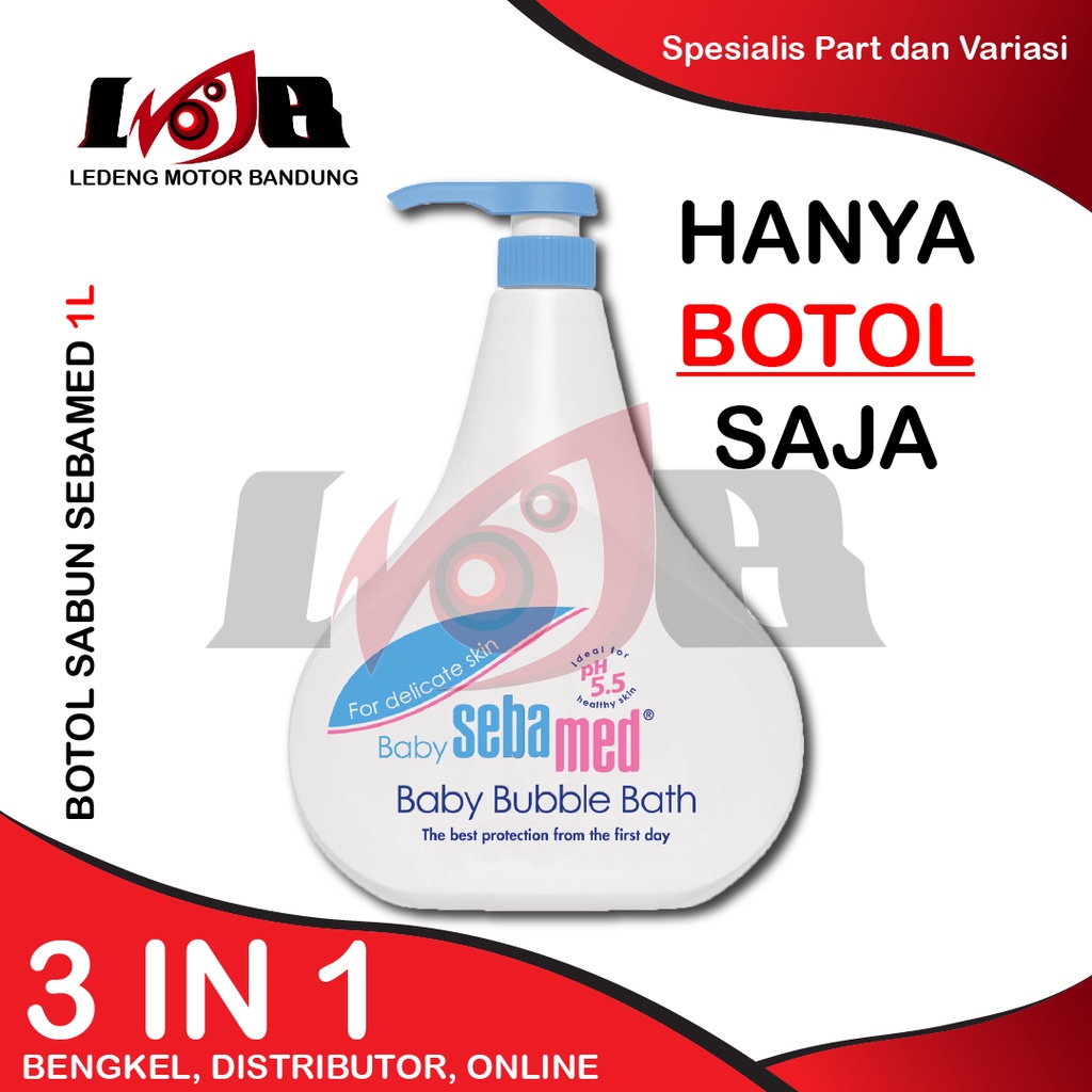 Botol Kosong Bekas Sabun SebaMed Tempat Shampoo Cair Pompa Dispenser Pump Kapasitas 1L