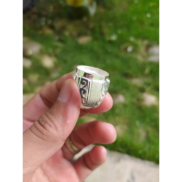 Emban Ring Cincin Perak 925 Berat 10 Gram Ukuran 17 mm Dimensi Batu 18x13 mm