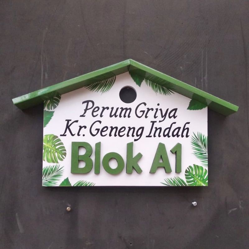 Papan nomor rumah 3D , Ukiran kayu Timbul , dekorasi rumah unik