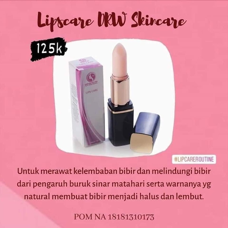 Drw Skincare Lipscare/Pelembab Bibir/Lipbalm/Pewarna Bibir Alami/Lipcare Stick