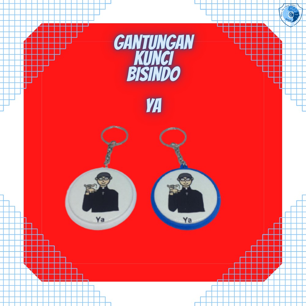 "YA" Gantungan Kunci (Ganci) Bisindo/ISL (Indonesia Sign Language)
