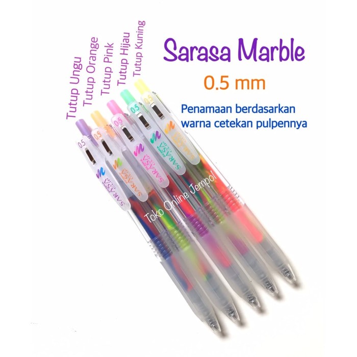 

Cantik Atk0793Sr 0.5 Mm Sarasa Marble Color Marbel Jj75 Pulpen Gel Clip Berkualitas