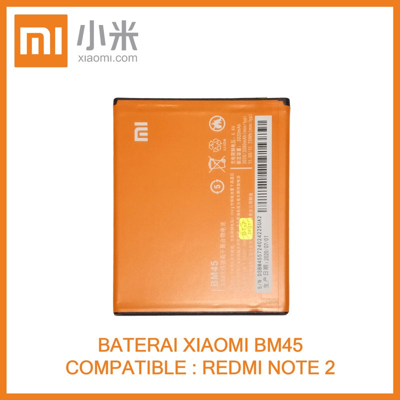 BATERAI XIAOMI BM45 / REDMI NOTE 2 (ORI)