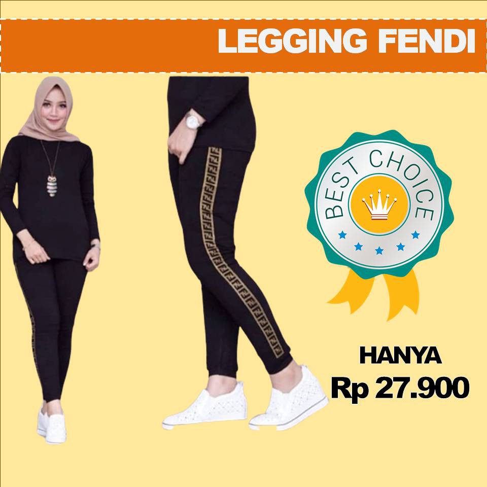  Legging  Fendi  Murah Leging Luna Strip Celana  Luna 