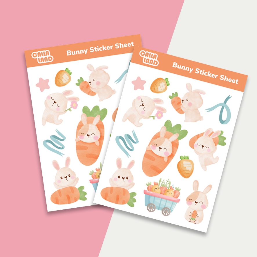 

Calla Land Sticker Sheet Bentuk [BUNNY] Cute Rabbit Kelinci Lucu Aesthetic for Bullet Journal Decoration Planer Diary Scrapbook DIY Gift