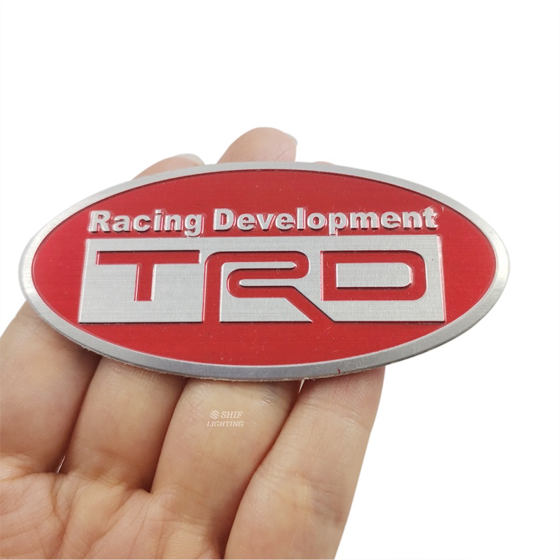 1pc Stiker Emblem Logo TRD RACING DEVELOPMENT Bahan Aluminum Untuk Dekorasi Mobil TOYOTA