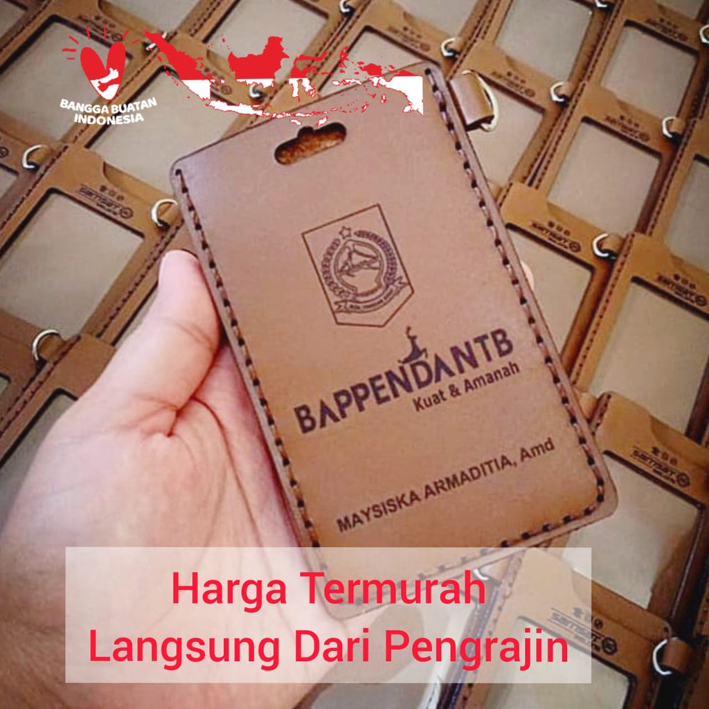 

( PALING MURAH ) Id Card Holder Kulit Asli Free Custom Nama & Logo - Produk Garut Berkualitas