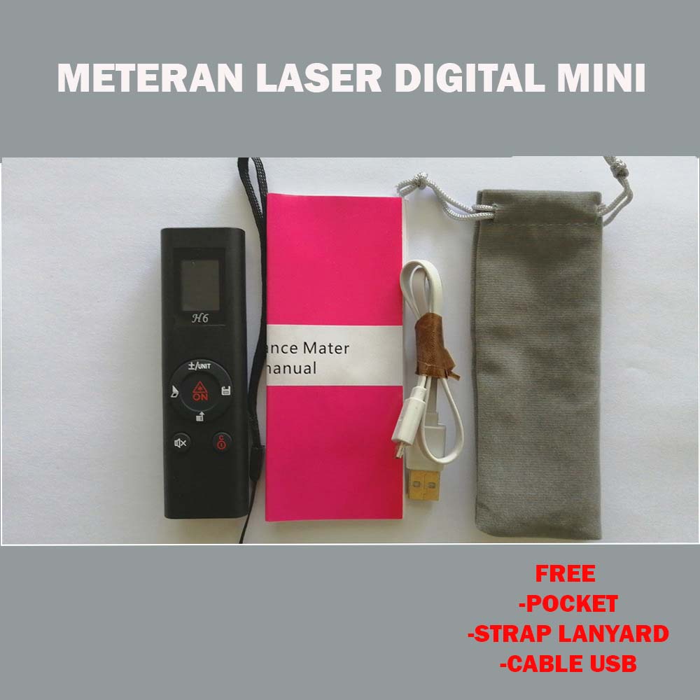 Meteran Laser Digital Mini Exclusive pocket 40M Alat Pengukur Jarak seperti Duka Xiaomi untuk arsitek dan designer free strap dan pocket exclusive