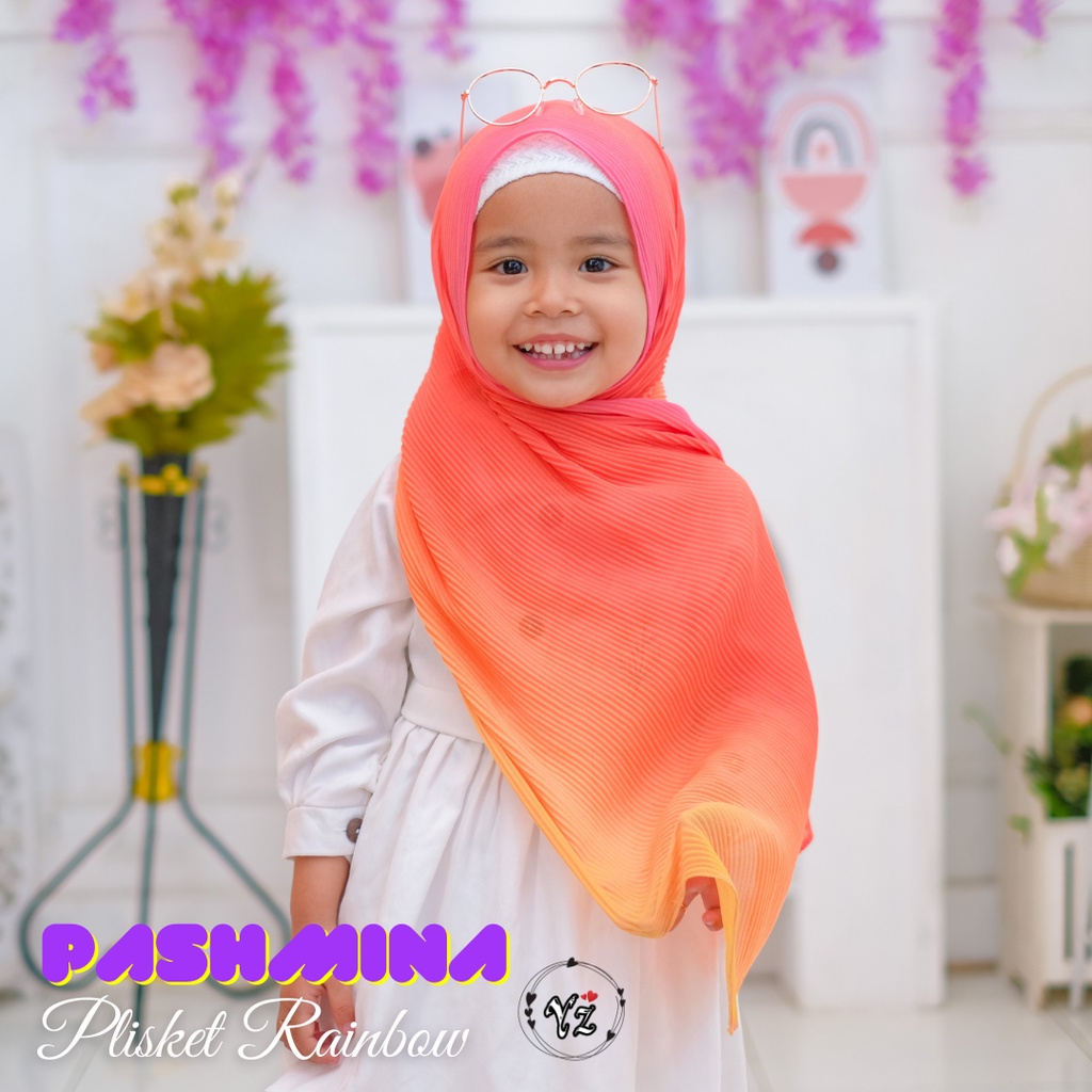 Pashmina Plisket Rainbow | Kids &amp; Mom