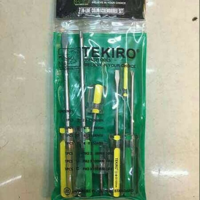 TEKIRO . OBENG KRISTAL SET 7 PCS / IN LINE SCREWDRIVER