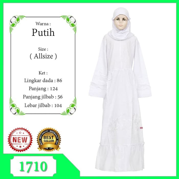 Gamis Putih Baju gamis anak tanggung/remaja warna putih Terbaru Murah