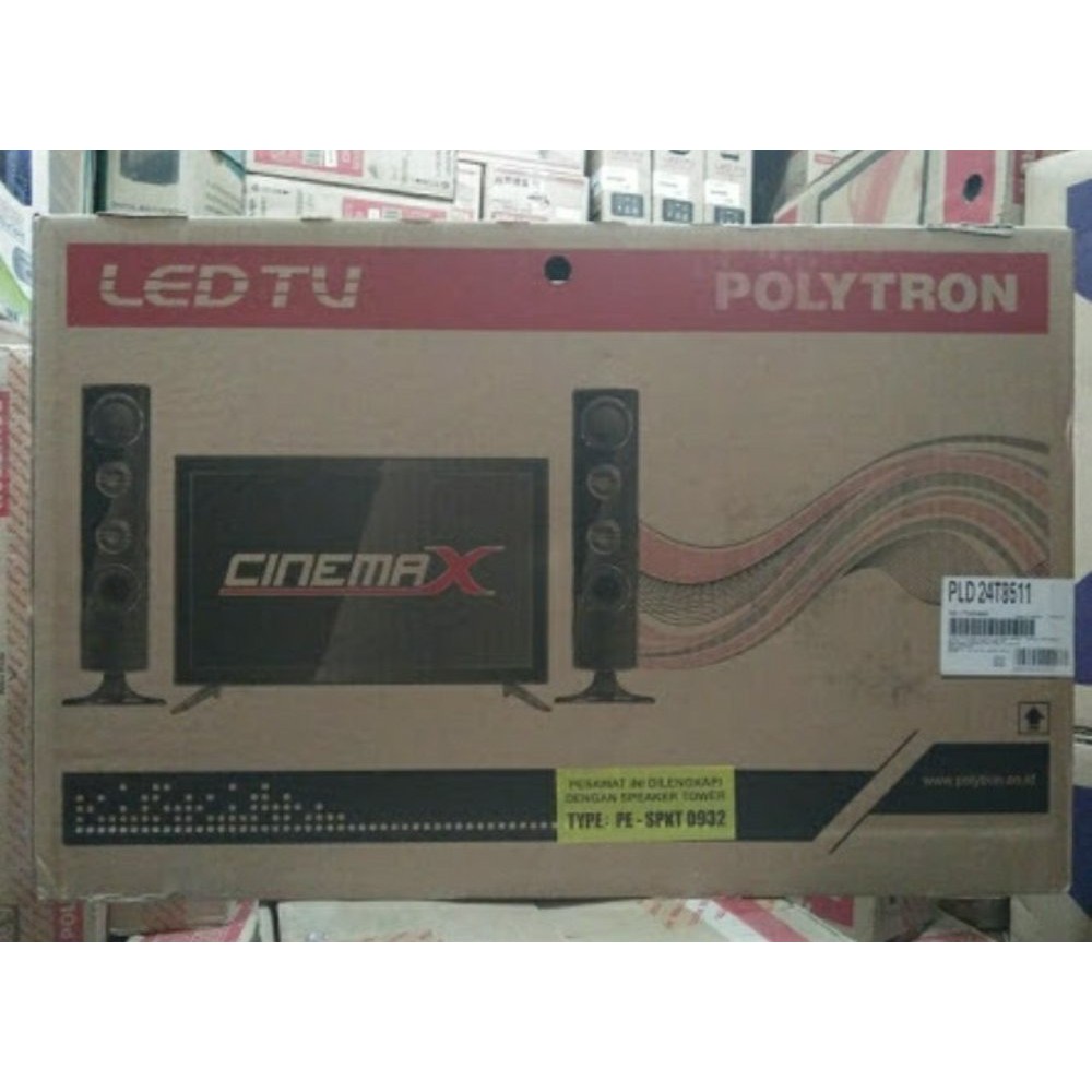 Polytron Cinemax LED TV with tower Speaker 24T8511 24inch  Murah