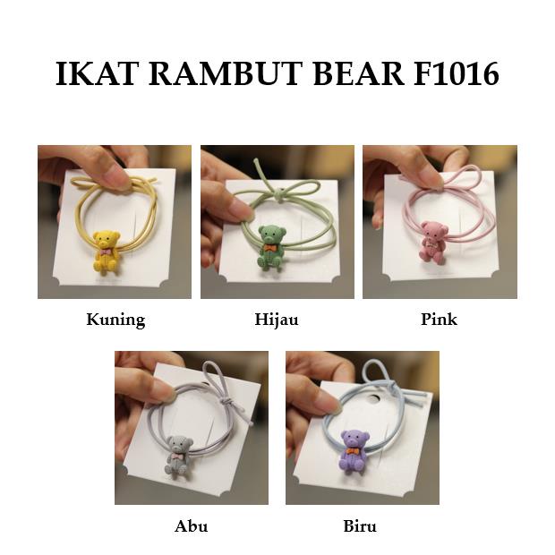 Grosir - F1016 Kuncir Rambut Beruang / Ikat Rambut Motif Bear / Karet Rambut Fashion Wanita / Cute Hairband