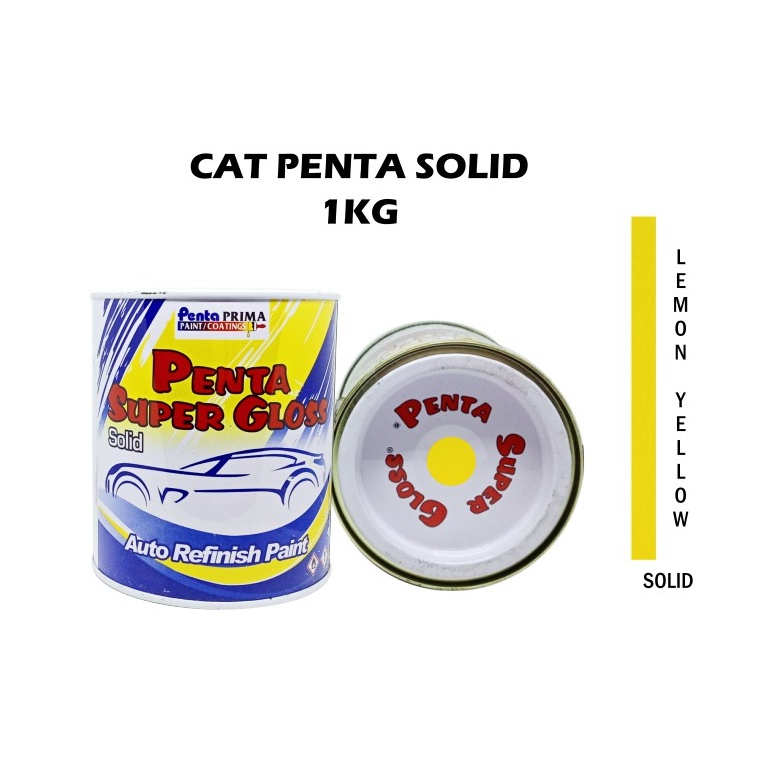 CAT PENTA LEMON YELLOW 322T 1 Kg - cat kuning lemon - cat mobil kuning lemon - cat penta kuning - cat kuning cerah - cat penta super gloss