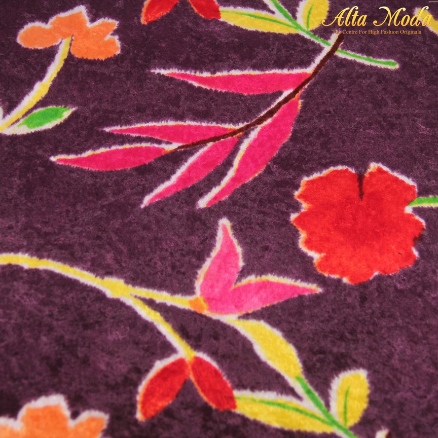 

Alta Moda Velvet Motif Bunga Tangkai Warna Warni (1M)