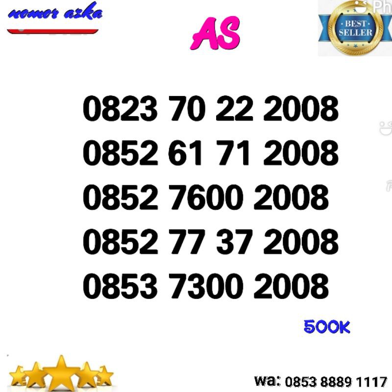 Nomor Cantik Kartu Perdana Nocan as seri tahun 2008 rapi up_12