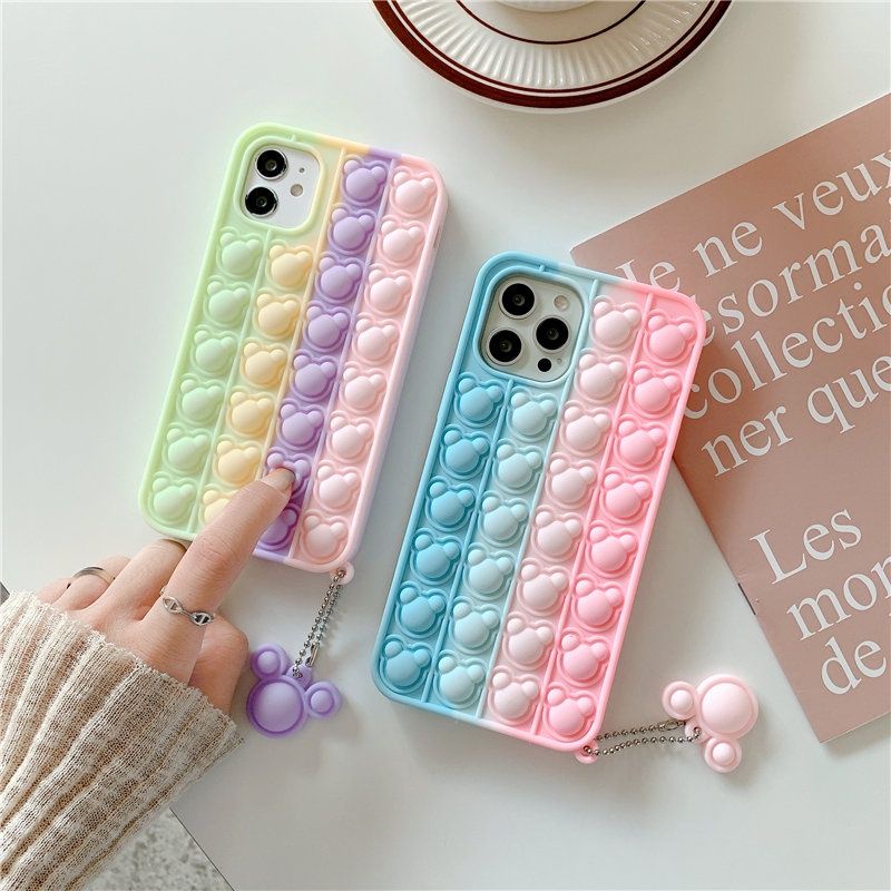 iPhone 7G Soft Case Pop It Boneka Rainbow Terbaru