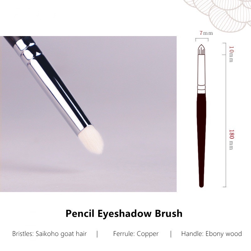 A348 Pencil Eyeshadow Makeup Brush- Soft Natural Bristle Eye Shading Blending Cosmetics Tool