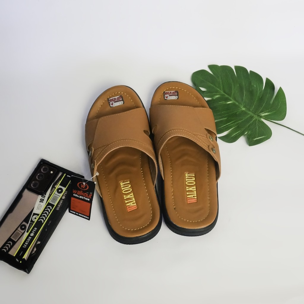 WALKOUT Sandal Slide Pria Casual Synthetic Leather / Kokop Jeep