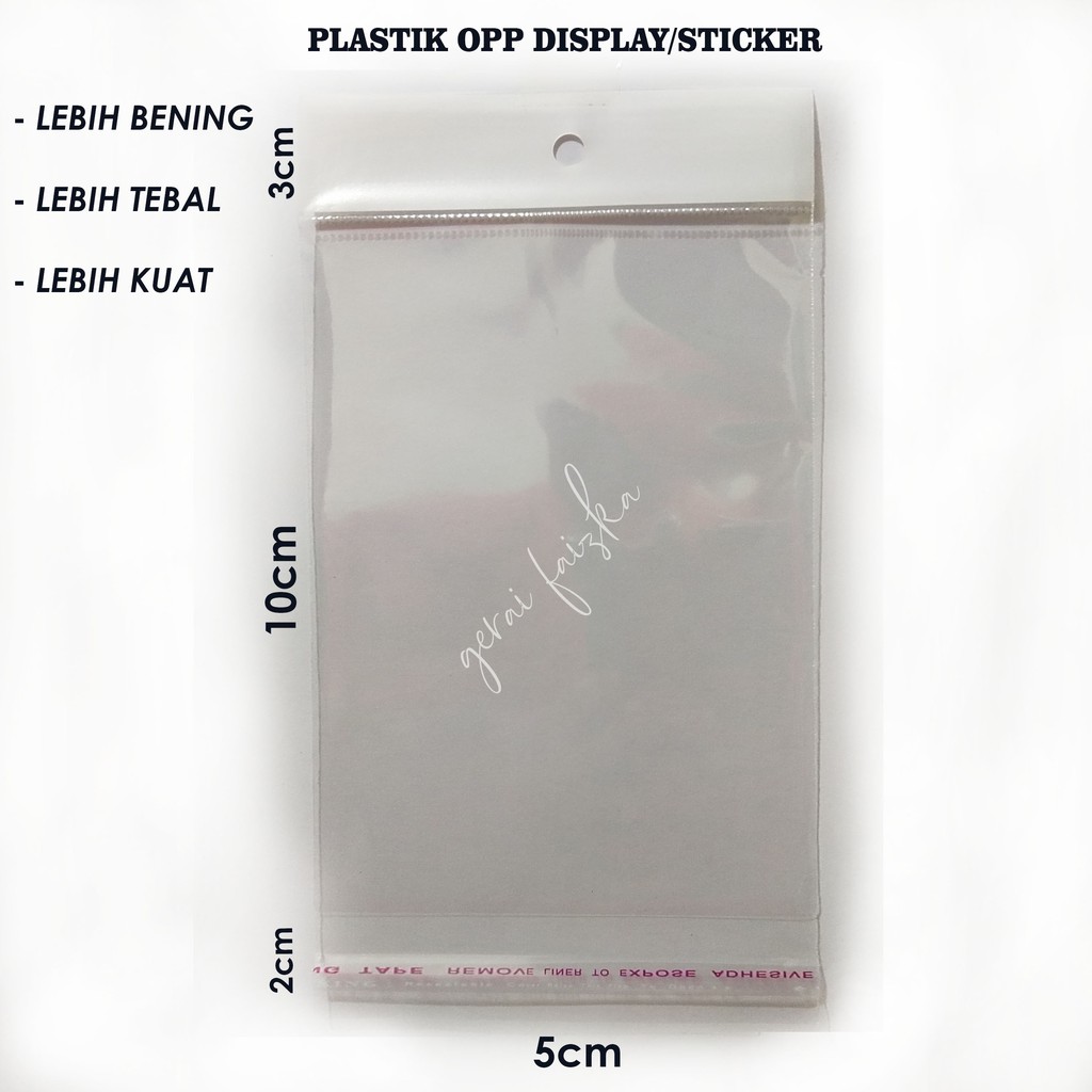 

PLASTIK OPP DISPLAY/STICKER 5x10