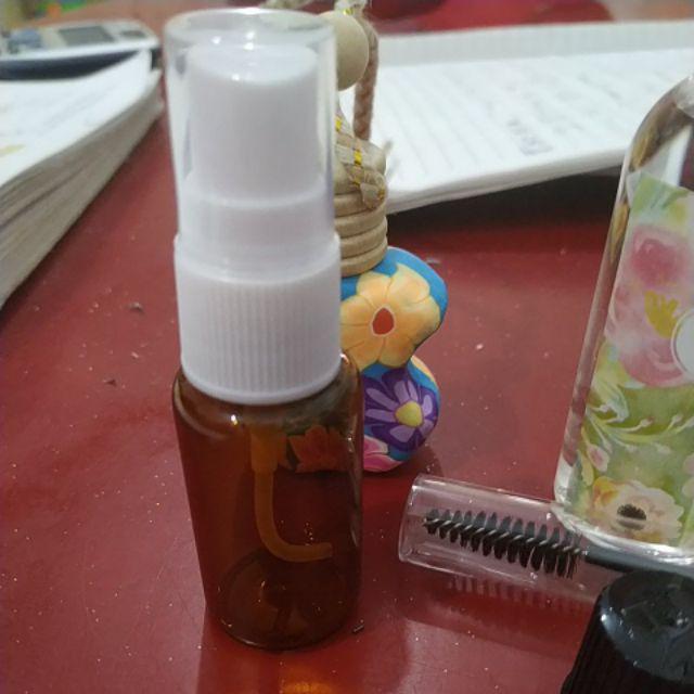 Botol Spray Kaca Coklat 20ml Coklat Tutup Putih Dan Hitam - Sprar Bottle Accessories Essential Oil