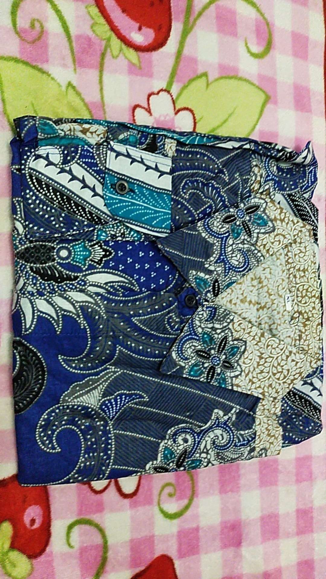 Batik Couple Kebaya Tunangan Lanura Biru Modern