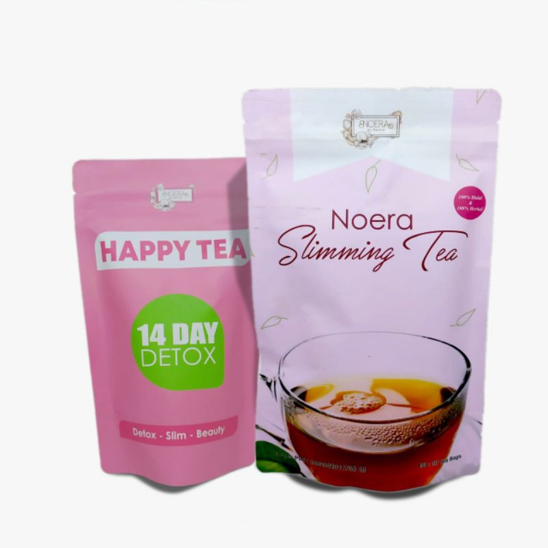 Noera PAKET SLIMMING TEA - Noera Detox Tea & Noera Slimming Tea Bpom Teh Noera Sliming