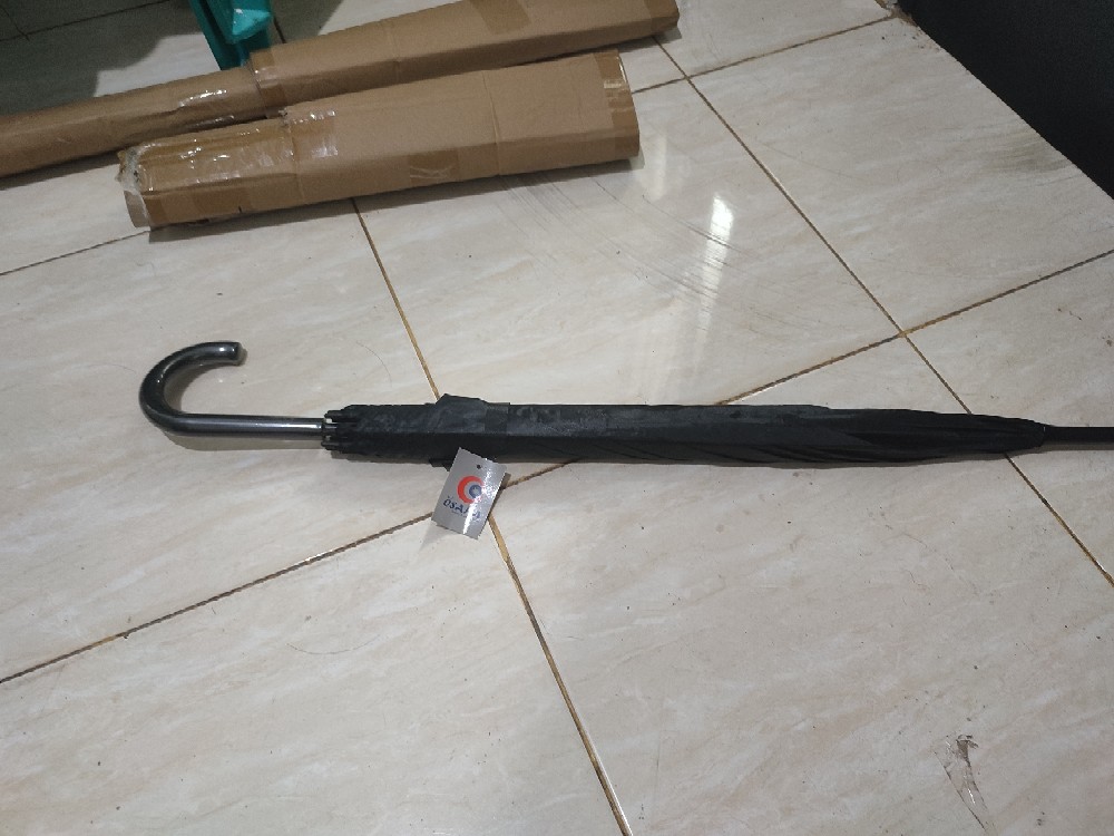 Payung Standard Panjang Luar Dalam Hitam
