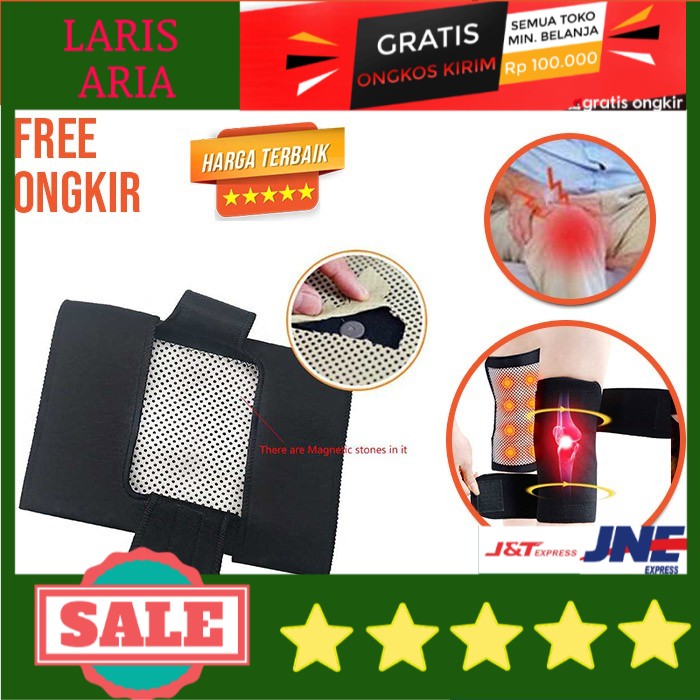 SELF HEATING KNEE PADS ALAT PELINDUNG LUTUT DAN TERAPI MAGNETIK SAKIT LUTUT OLAHRAGA LARI FUTSAL