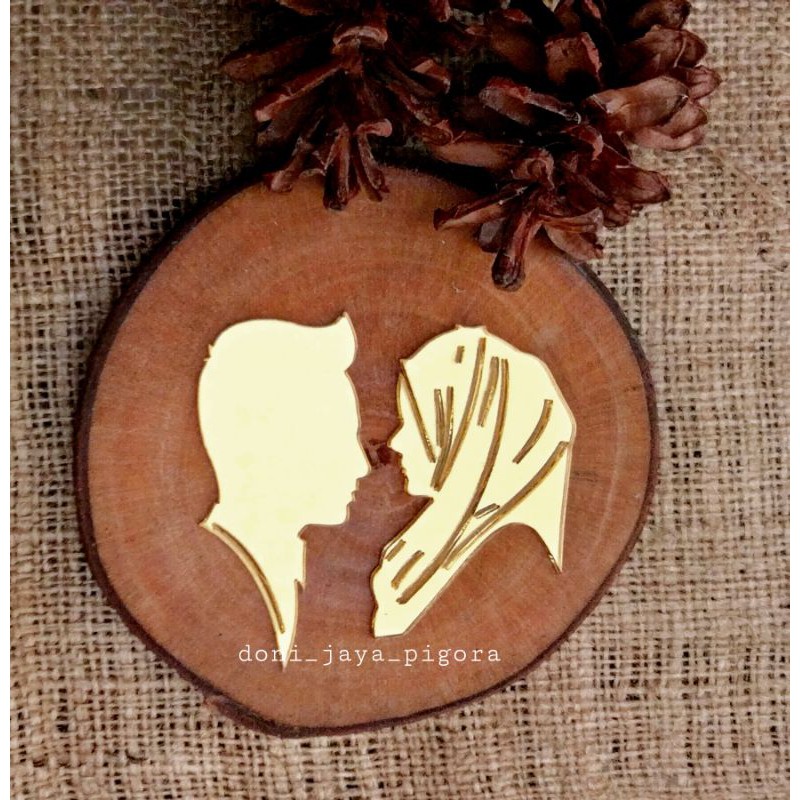 Siluet Akrilik Couple Muslim