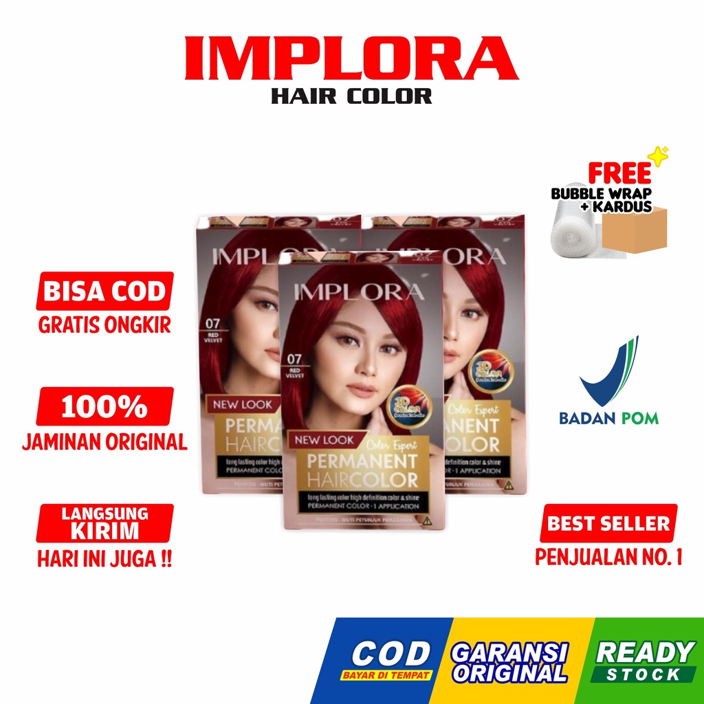 Implora New Permanent BPOM Hair Color Cat Rambut Perwarna Bleaching Original