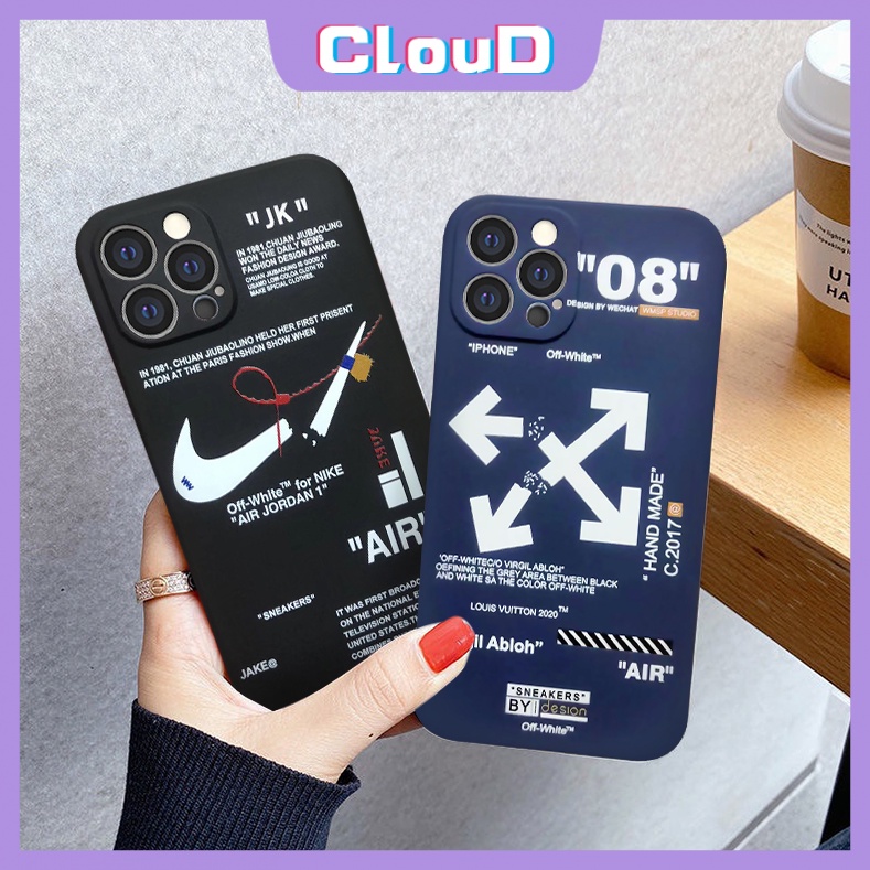 Soft Case TPU Motif Off-white Untuk iPhone XR X XS Max 7plus 11 12 13 Pro Max 6 6s 7 8 Plus SE 2020