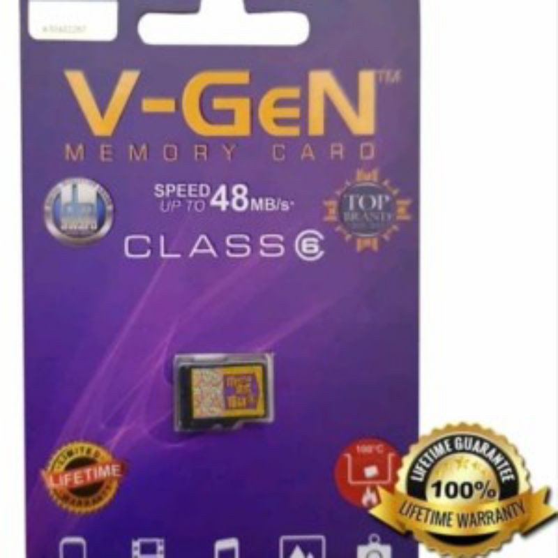 V-gen Micro SD V-gen 16 GB  TURBO Class 10 SERIES Memory Card HP 16 GB Vgen CLass 10